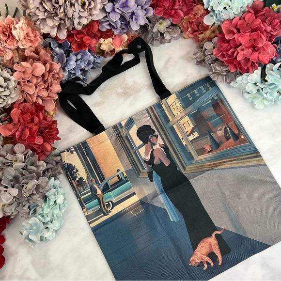 Eco-Friendly Audrey Hepburn Breakfast at Tiffany’s Folding Tote Bag - Picture 3 of 12